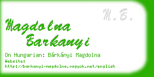 magdolna barkanyi business card