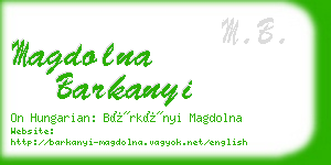 magdolna barkanyi business card